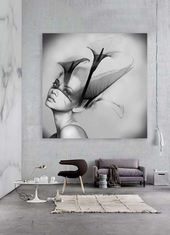 Eternal Flower on CANVAS - Series of Portraits 120 cm x 120 cm