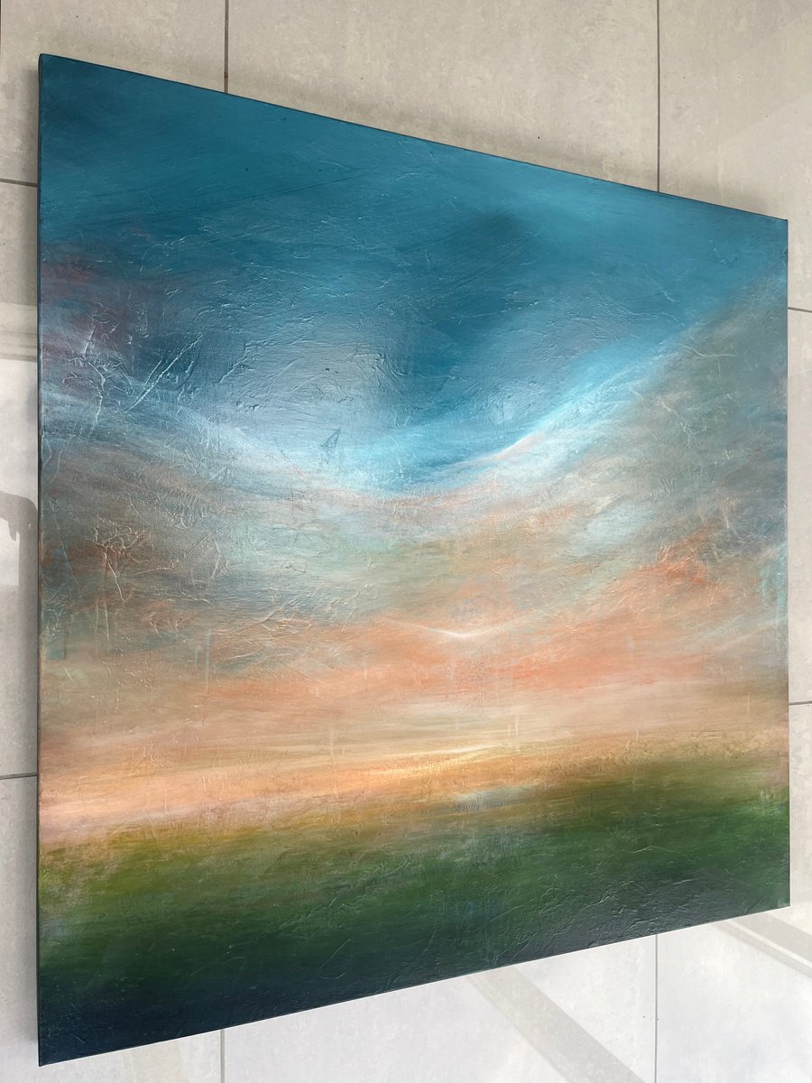 Abstract Landscape Acrylic Painting By Suzanne Williams, 39 X 39", Sol, Original Artwork