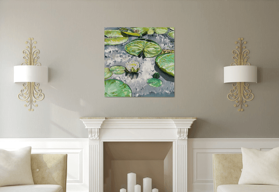 Water lilies impasto