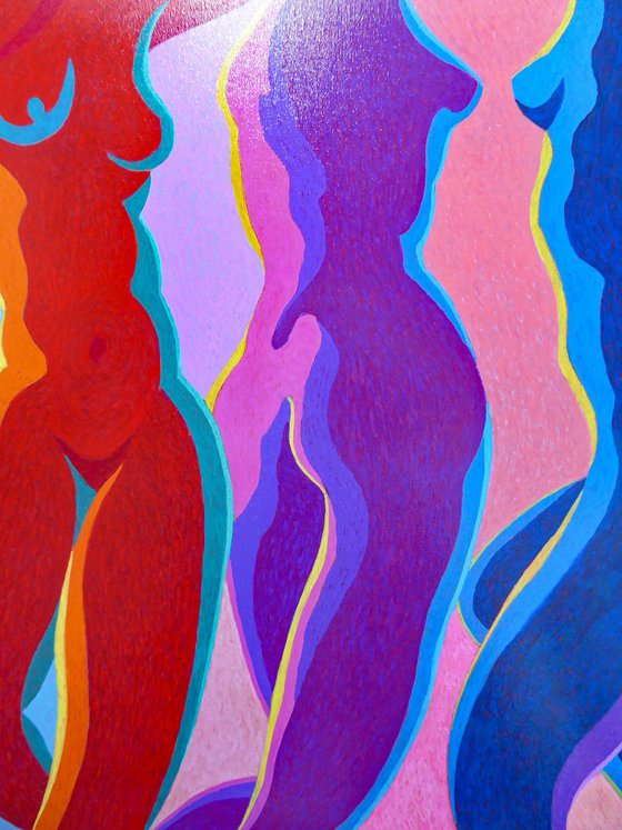THREE NUDES DANCING