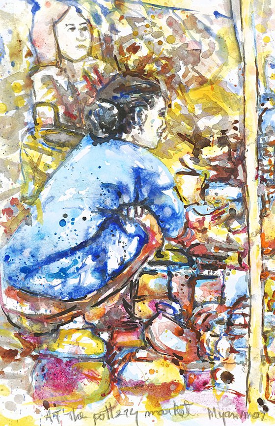 At a pottery Market, Myanmar