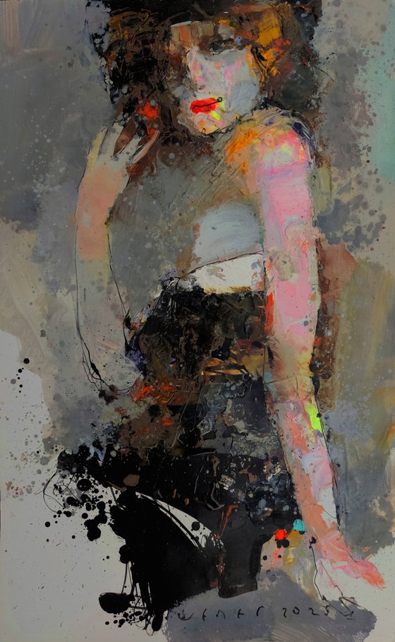 Lady fixing her hair