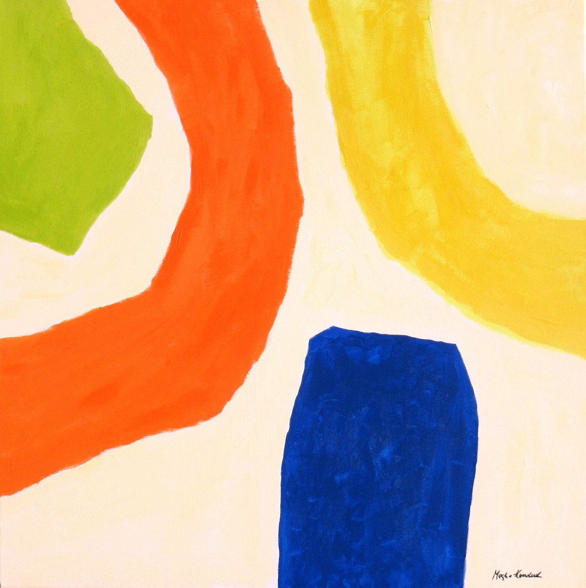 Abstract Acrylic Painting By Megha Hendrick., 26 X 26", Jovial Spirit., Original Artwork