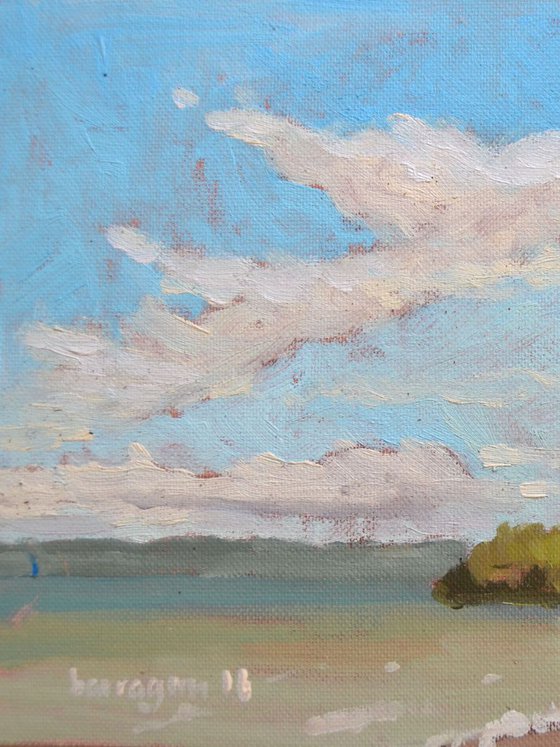Windy Morning on Lago di Bolsena in Lazio Italy Italian Plein Air Landscape Oil Painting