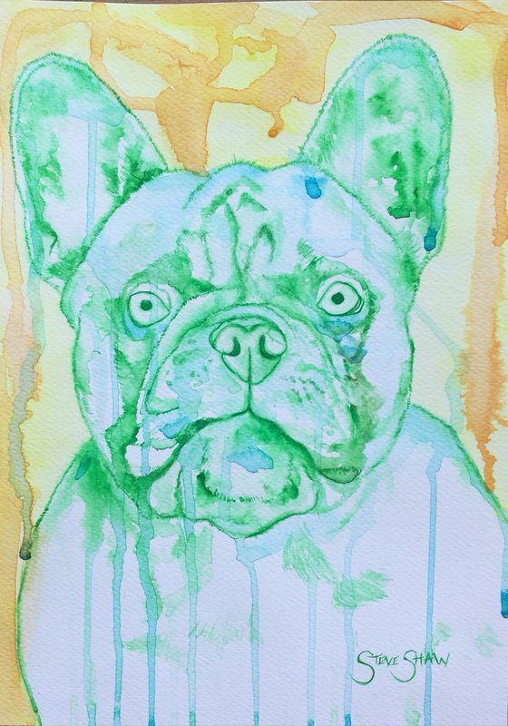 Green Pooch. Watercolour on paper. A4.