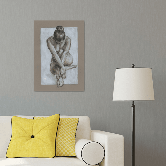 Nude woman, bedroom art, nudity art, female figure