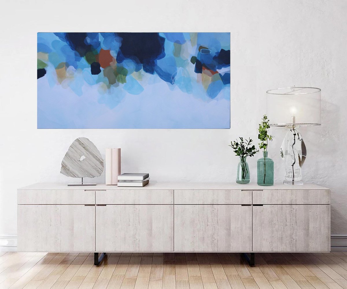 Blue Clouds By Susan Wooler, 39 X 20, Artwork For Sale On Artfinder