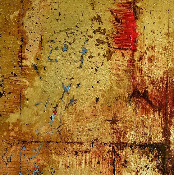 Gold  abstract painting  #0013