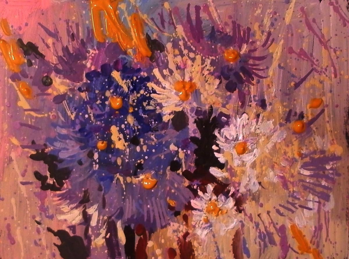 flowers. original painting 21?28 cm by Sergey Kachin