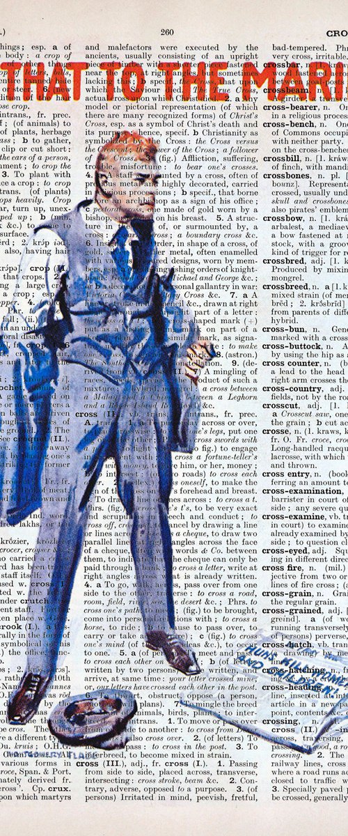 Tell That to the Marines! - Collage Art Print on Large Real English Dictionary Vintage Book Page by Jakub DK - JAKUB D KRZEWNIAK