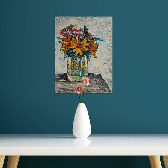 Still-life. Flowers on a white background.