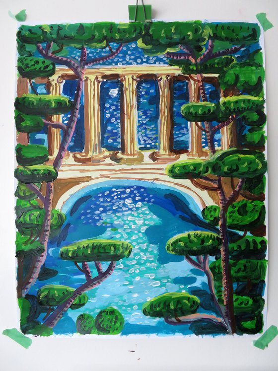 Swimming Pool with columns