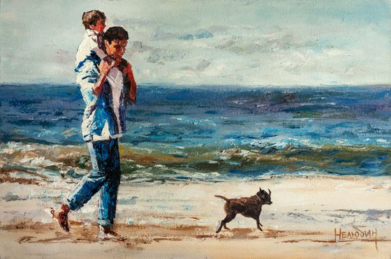 "On the beach by the sea" landscape