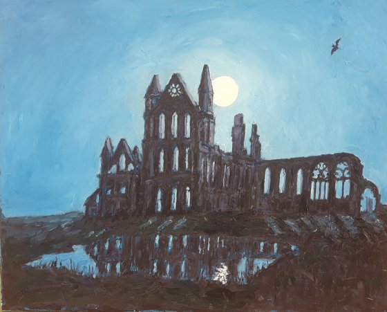 Whitby Abbey by moonlight