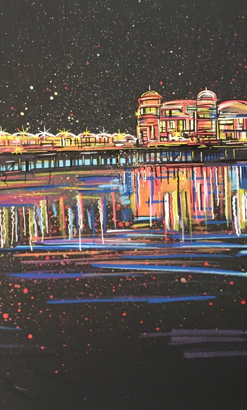 Weston Pier at night by John Curtis