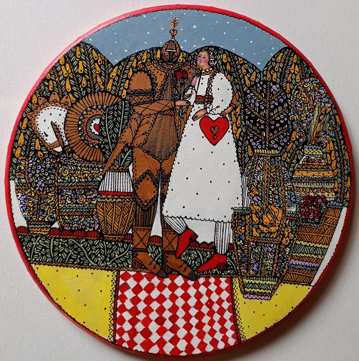 Impressionistic Portrait Acrylic Painting By Tetiana Osadchuk, 12 X 12", My Knight, Original Artwork