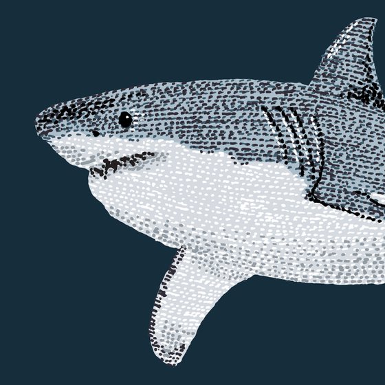 Great White Shark - Stippling Illustration