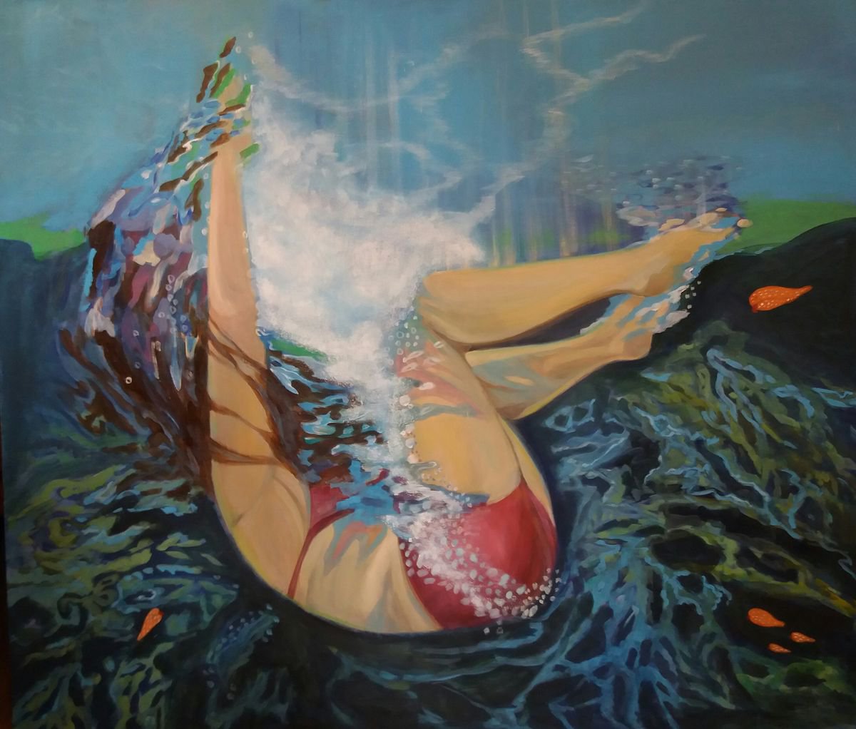 Falling By Nadya Peovska, 39 X 31, Artwork For Sale On Artfinder