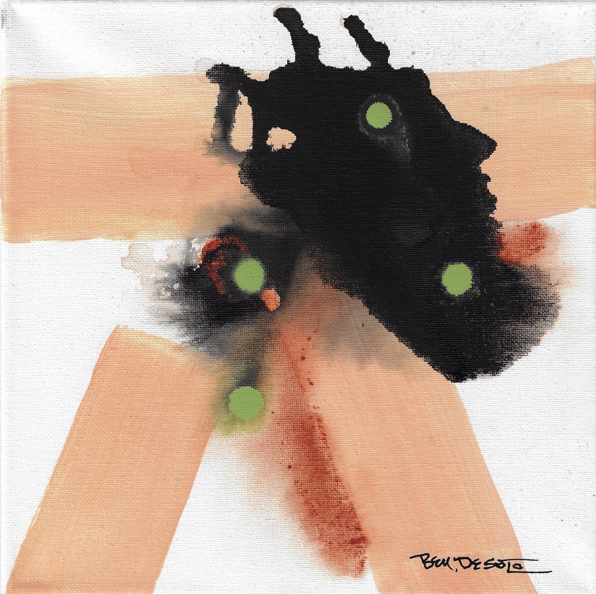 Abstract Acrylic Painting By Ben De Soto, 10 X 10, Abstract X1, Original Artwork