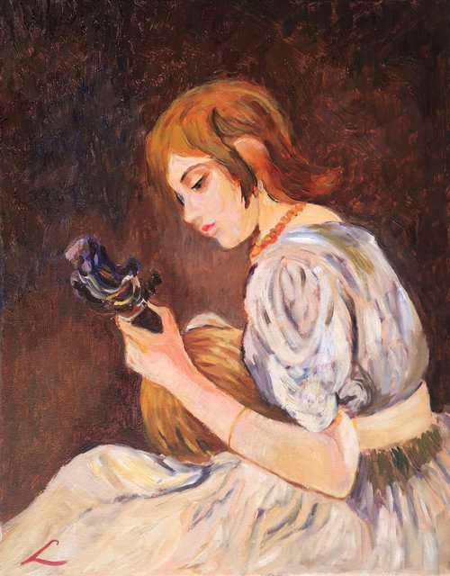 Playing the mandolin by Elena Sokolova