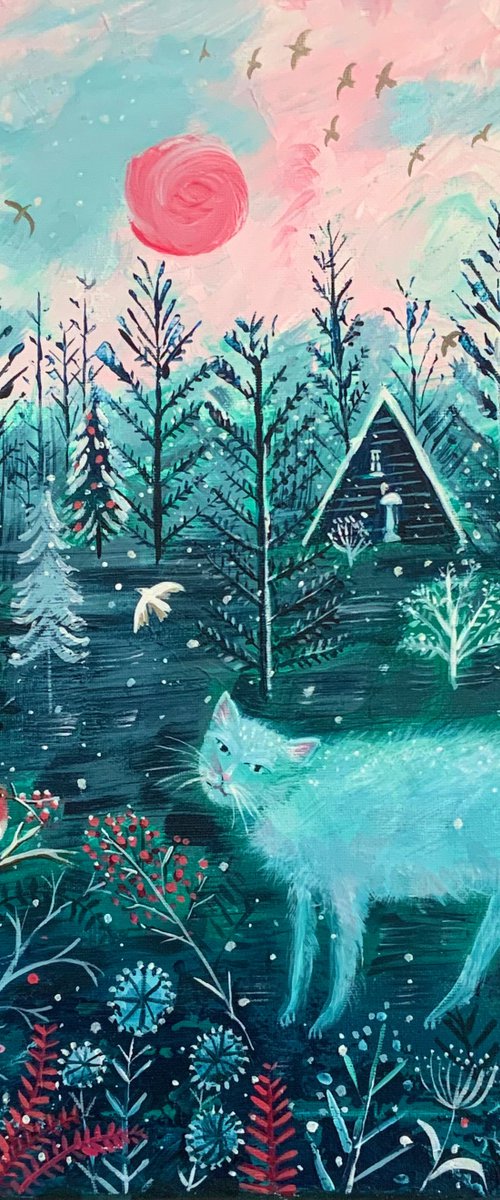 Winter forest cat by Mary Stubberfield