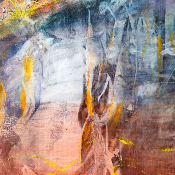 Autumn colors enigmatic mindscape golden hills after the storm signed Kloska