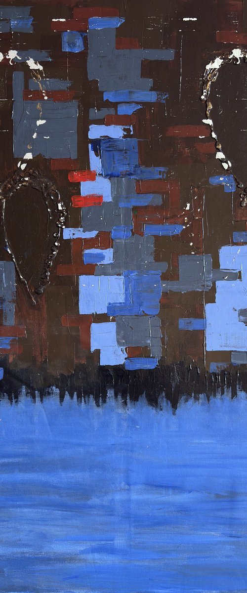 Two Figures Above Water by Gela MIKAVA