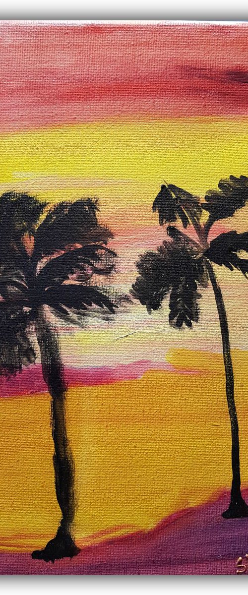 Palms in the wind - by my little daugther by Anna Reznik