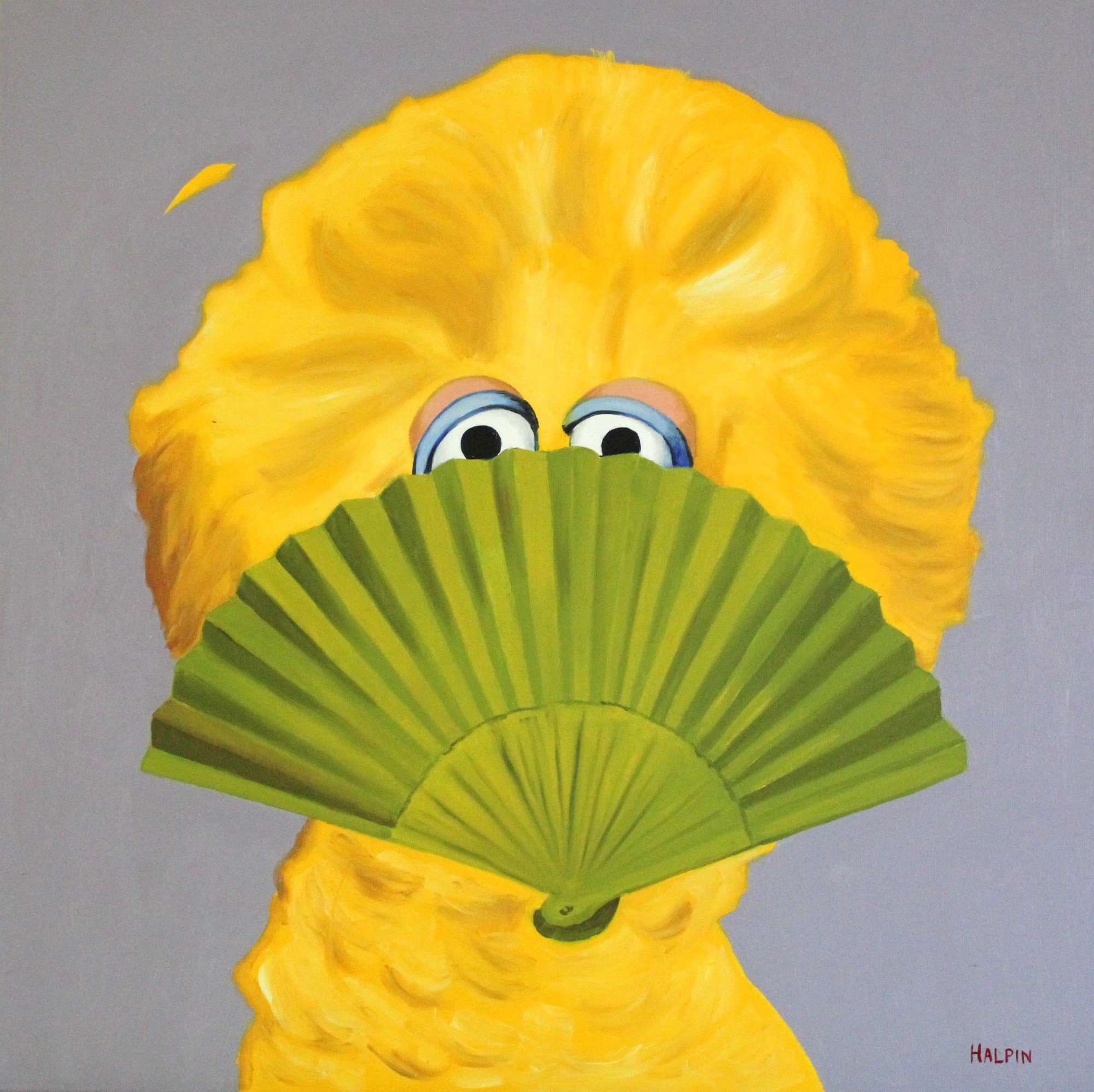 Urban And Pop Animal Oil Painting By Mathew Halpin, 28 X 28", Fan Art Three, Original Artwork