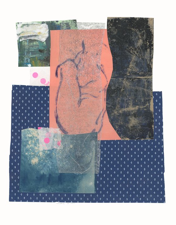 Abstract collage set with nude