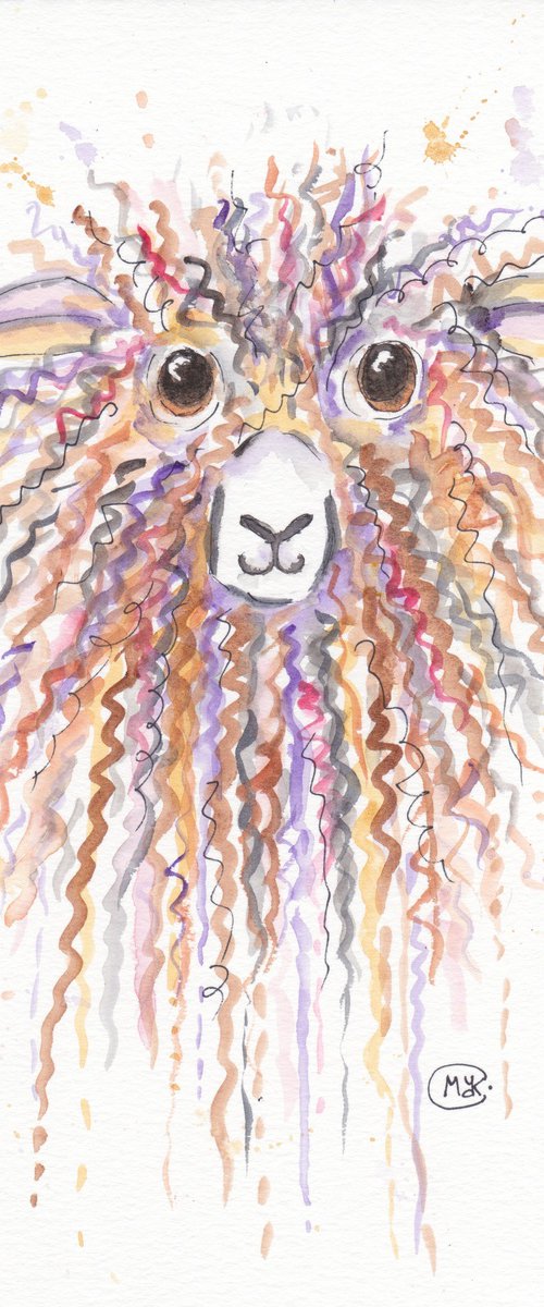 Curly Brown Sheep by MARJANSART
