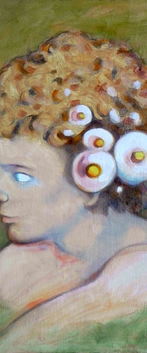 boy with flowers in the hair by Federico Cortese