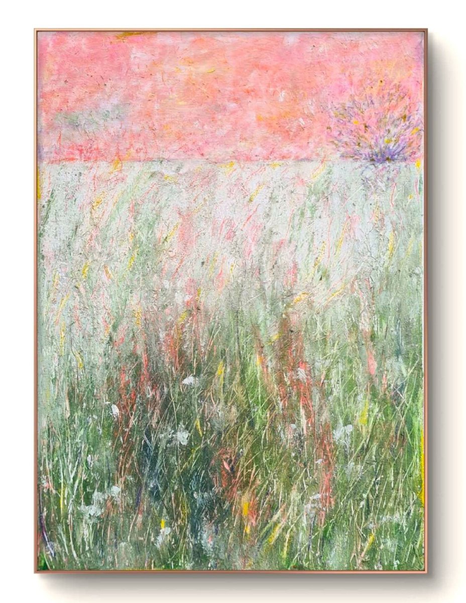 Organic Landscape Painting By Marian Gorin, 20 X 28", Shimmering, Original Artwork