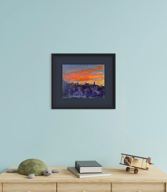 Fiery sunset over NYC