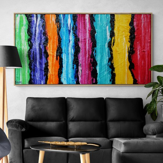 Going Back to Cali 190cm x 100cm Textured Abstract Art