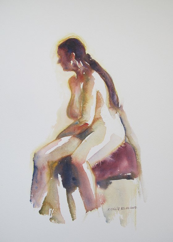 Seated female nude
