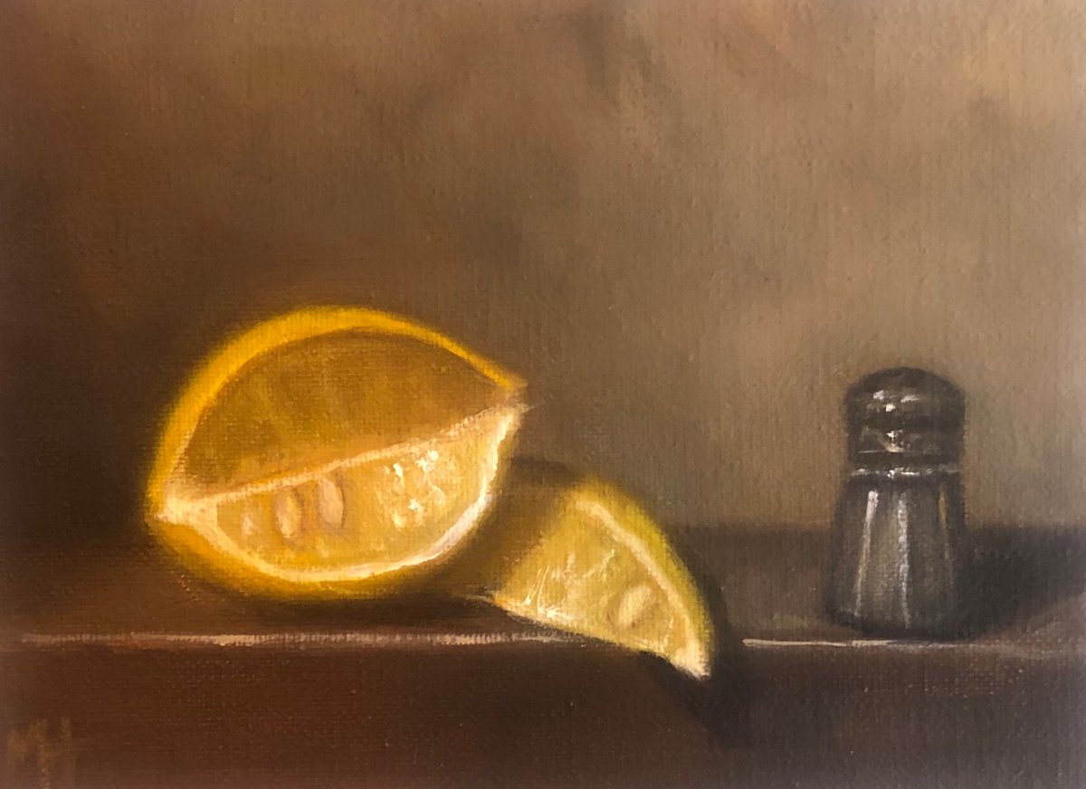 Lemon with salt. by Marybeth Hucker