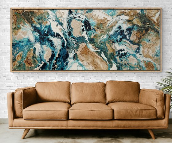 Rusting Honey 240cm x 100cm Textured Abstract Art