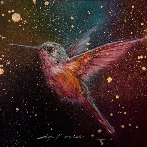 The dreamy sky of hummingbirds by Inga Kovalenko