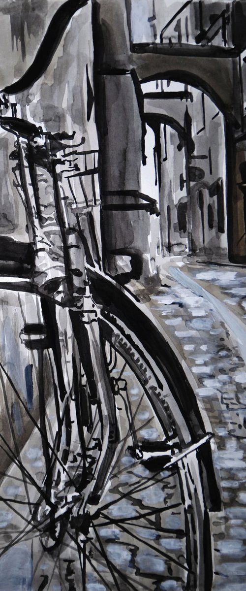 Down the street / 50 x 34 cm by Alexandra Djokic