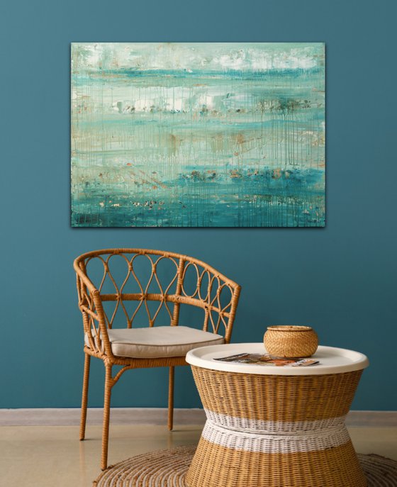 Aquamarine - Large Minimalist Seascape Painting