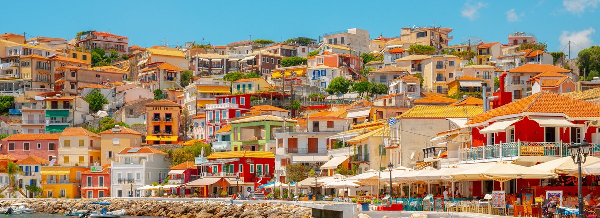 Photorealistic Cityscapes Photograph By Nick Psomiadis, 64 X 24", Parga, Original Artwork