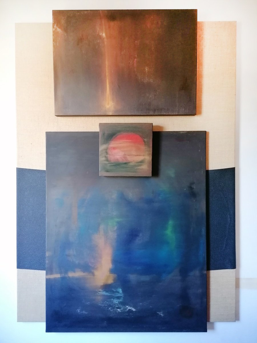 Surrealistic Abstract Acrylic Painting By Stefano Mazzolini, 43 X 62", Solvamp, Original Artwork