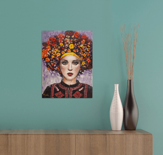 Woman  in flowers