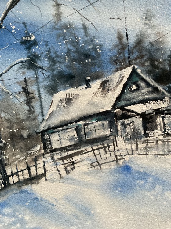 Winter in the Hinterland, watercolour