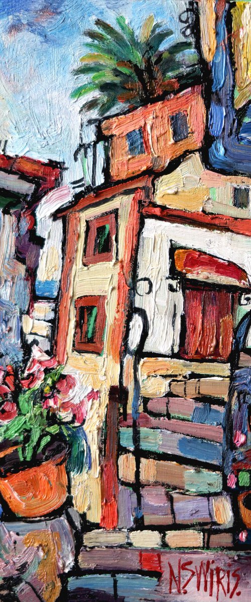 Colored streets of Cudillero. by Nikifor Swiristuhin