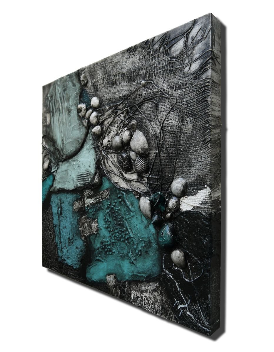 Abstract Acrylic Painting By Irina Rumyantseva, 20 X 20, Abstract - On The Shore 2, Original Artwork