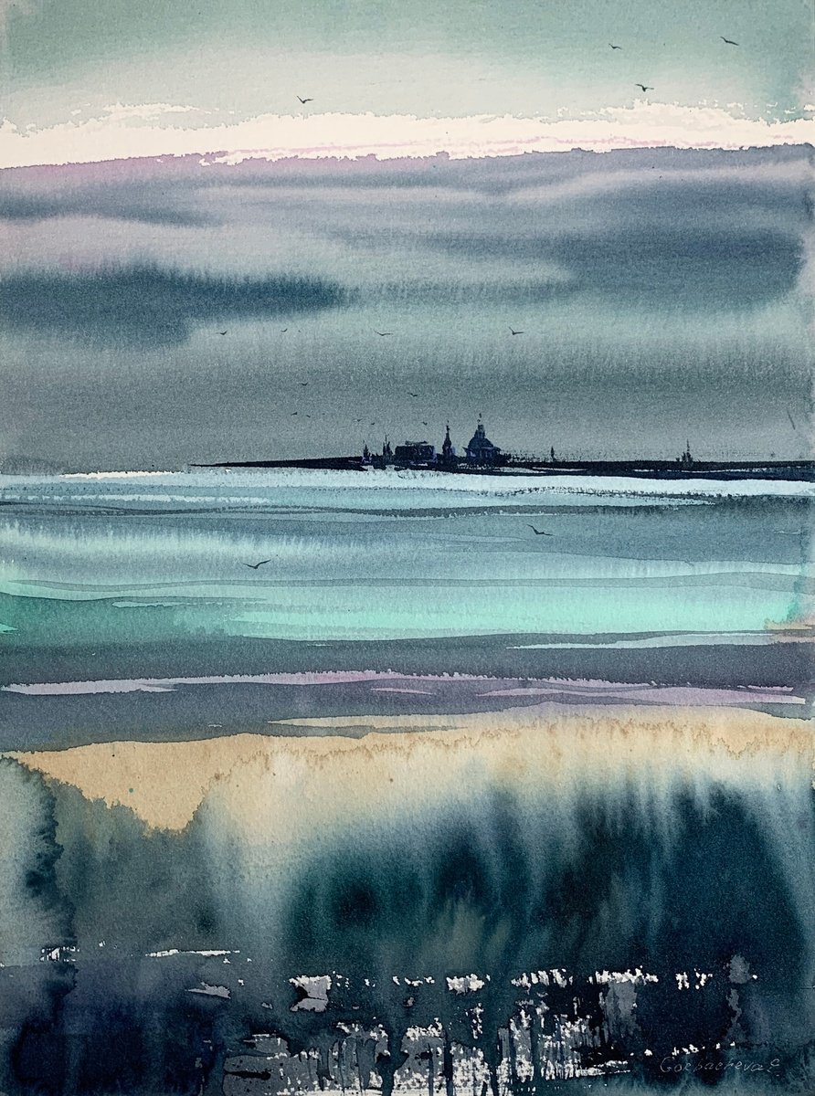 Impressionistic Watercolour , Abstraction City #3 By Eugenia Gorbacheva, 9 X 12, Artwork For Sale On Artfinder