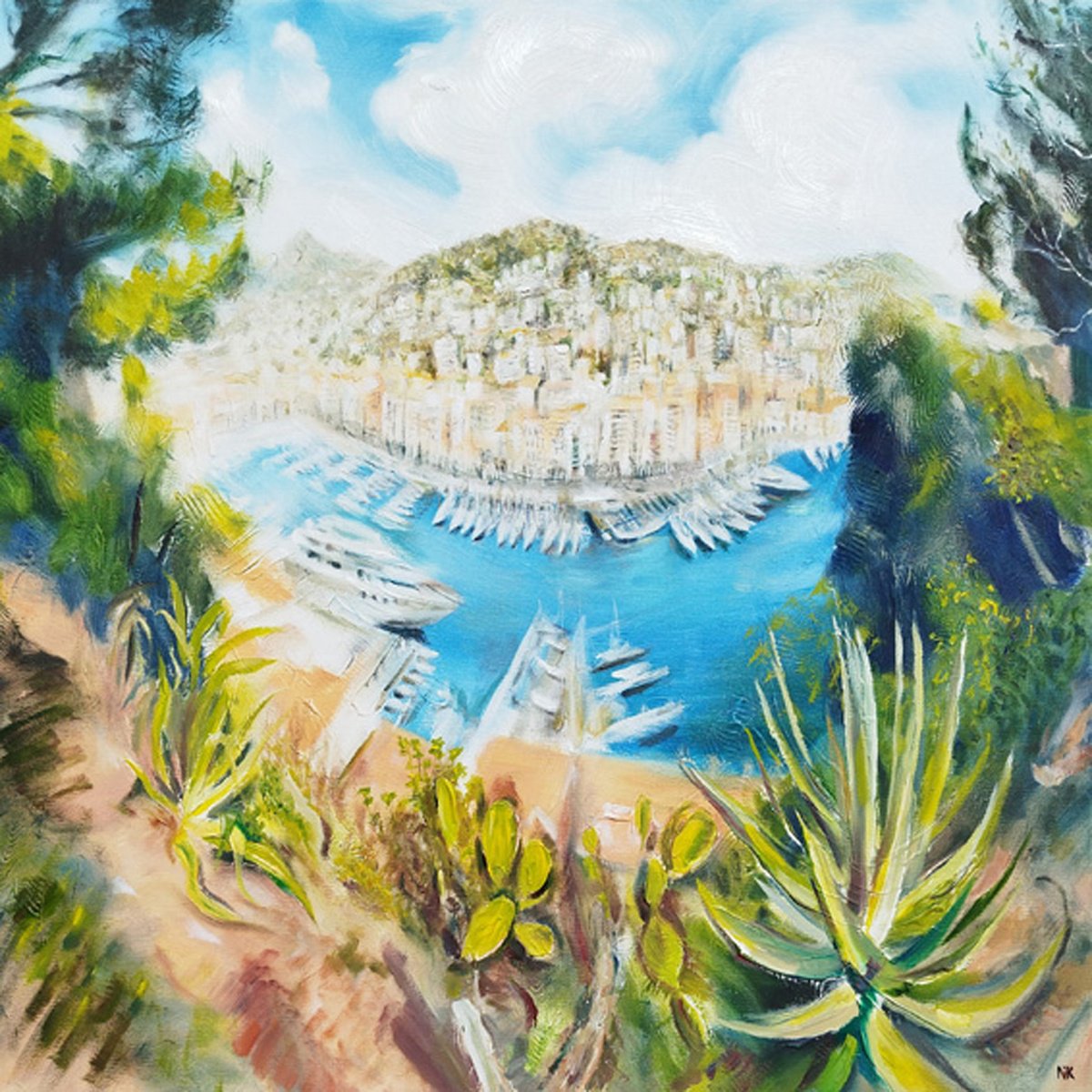 Harbour View, Nice By Nick Pike, 24 X 24, Artwork For Sale On Artfinder