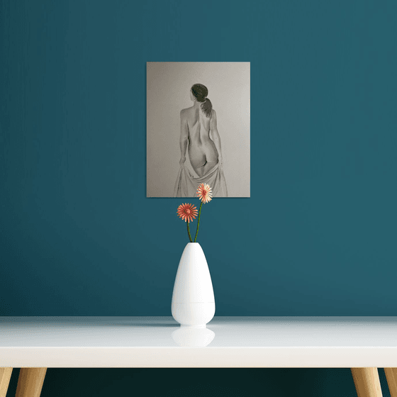 Nude lady with towel